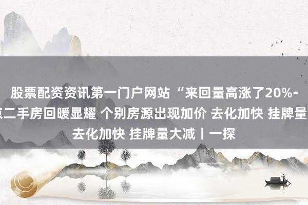 股票配资资讯第一门户网站 “来回量高涨了20%-30%” 北京二手房回暖显耀 个别房源出现加价 去化加快 挂牌量大减丨一探